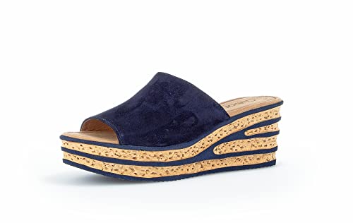 Gabor Damen Pantoletten, Frauen Slipper,Hochfront-Slipper,Keilabsatz,Wedge-Sohle,Schlupfschuhe,schluepfschuhe,Slides,Atlantik,38 EU / 5 UK von Gabor