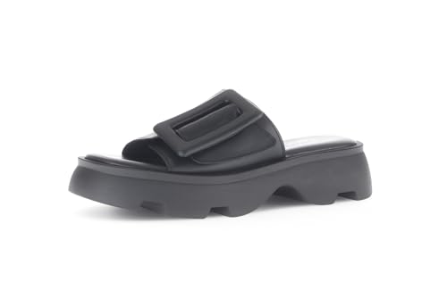 Gabor Damen Pantoletten, Frauen Slipper,Moderate Mehrweite (G),Backless Slipper,Gartenschuhe,Sommerschuhe,schwarz (S.schwarz),42.5 EU / 8.5 UK von Gabor