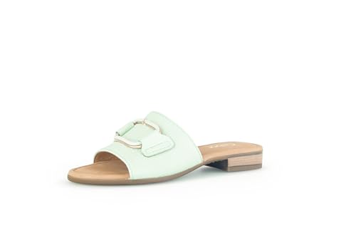 Gabor Damen Pantoletten, Frauen Slipper,Moderate Mehrweite (G),Freizeitschuhe,Schlupfschuhe,schluepfschuhe,Pistazie(Uni+Gold),38.5 EU / 5.5 UK von Gabor