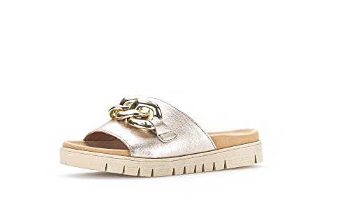 Gabor Damen Pantoletten | Frauen Slipper | Best Fitting | Slip-ons | Backless | Mules | Gartenschuhe | Sommerschuhe | Puder (Gold) | 37 EU - 4 UK von Gabor