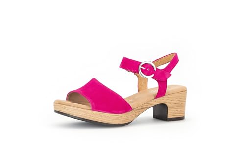 Gabor Damen Plateausandalen, Frauen Sandalen,Leichte Mehrweite (G),offene schuhe,strandschuhe,plateausandaletten,bequem,pink,39 EU / 6 UK von Gabor