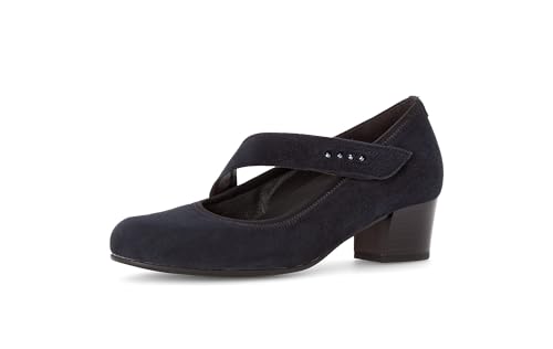 Gabor Damen Riemchen Pumps, Frauen Absatzschuhe,Komfortable Mehrweite (H),Trachtenschuhe,festlich,Oktoberfest,Heels,Dark-Blue,38.5 EU / 5.5 UK von Gabor