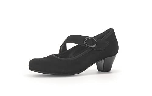 Gabor Damen Riemchen Pumps, Frauen Absatzschuhe,Wechselfußbett,Komfortable Mehrweite (H),high Heels,Ausgehschuhe,schwarz (Uni),39 EU / 6 UK von Gabor