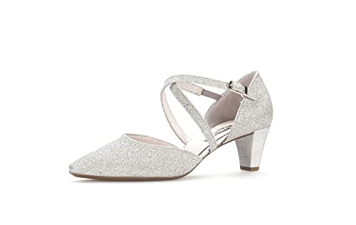 Gabor Damen Riemchen Pumps | Frauen Absatzschuhe | feine halteriemen | high Heels | hochhackige Schuhe | stoeckelschuhe | Silber | 43 EU - 9 UK von Gabor