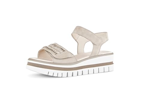 Gabor Damen Riemchensandalen, Frauen Sandalen,Best Fitting,sandaletten,sommersandalen,bequem,flach,sommerschuhe,desert/puder,37 EU / 4 UK von Gabor