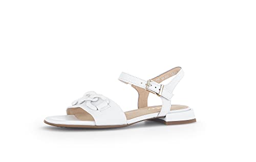 Gabor Damen Riemchensandalen, Frauen Sandalen,Moderate Mehrweite (G),strandschuhe,riemen,riemchen,halteriemen,weiss (LDS/uni),40.5 EU / 7 UK von Gabor