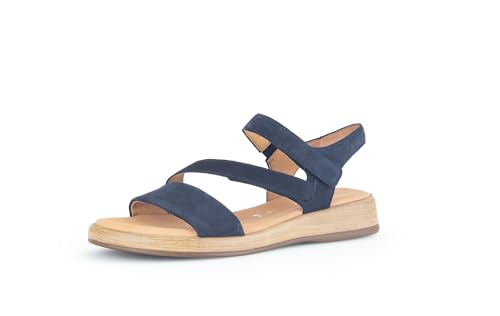 Gabor Damen Riemchensandalen, Frauen Sandalen,Moderate Mehrweite (G),bequem,flach,sommerschuhe,freizeitschuhe,offene schuhe,blue,39 EU / 6 UK von Gabor