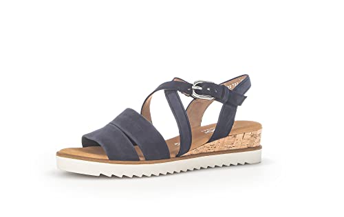 Gabor Damen Riemchensandalen, Frauen Sandalen,Moderate Mehrweite (G),freizeitschuhe,offene schuhe,strandschuhe,blue (Kork),36 EU / 3.5 UK von Gabor