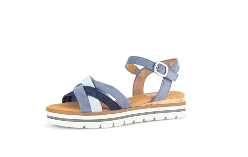 Gabor Damen Riemchensandalen, Frauen Sandalen,Moderate Mehrweite (G),sommersandalen,bequem,flach,sommerschuhe,heav/sky/riv(Kork),40 EU / 6.5 UK von Gabor