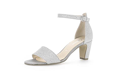 Gabor Damen Riemchensandalen, Frauen Sandalen,sommersandalen,sommerschuhe,freizeitschuhe,offene schuhe,silber/light grey,40.5 EU / 7 UK von Gabor