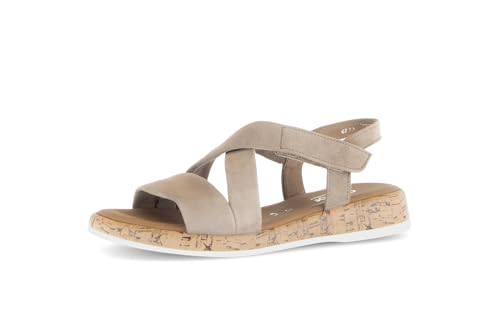 Gabor Damen Riemchensandalen, Frauen Sandalen,Strandschuhe,Sandaletten,Sommersandalen,bequem,flach,Sommerschuhe,Sand (S.Kork),40.5 EU / 7 UK von Gabor