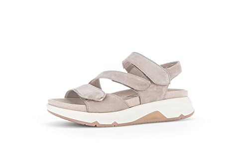 Gabor Damen Riemchensandalen, Frauen Sandalen,Wechselfußbett,Moderate Mehrweite (G),Trekking-Schuhe,sportsandalen,leinen,38.5 EU / 5.5 UK von Gabor