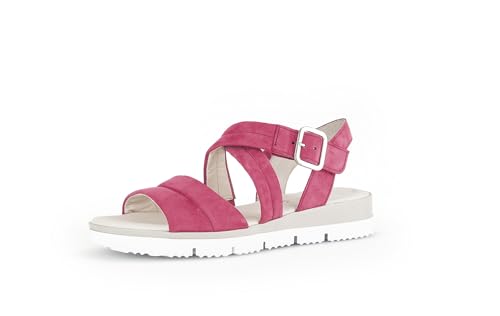 Gabor Damen Riemchensandalen, Frauen Sandalen,flach,sommerschuhe,freizeitschuhe,offene schuhe,strandschuhe,sandaletten,bequem,pink,42.5 EU / 8.5 UK von Gabor