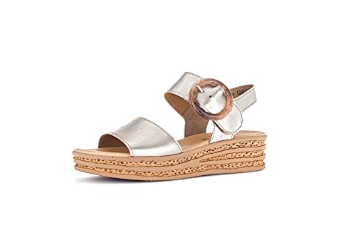 Gabor Damen Riemchensandalen, Frauen Sandalen,offene schuhe,strandschuhe,plateau,plateau-absatz,plateau-sohle,dicke sohle,puder,40.5 EU / 7 UK von Gabor