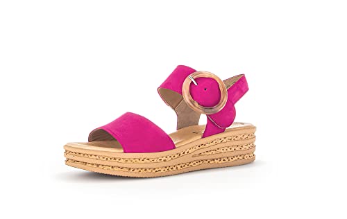 Gabor Damen Riemchensandalen, Frauen Sandalen,plateau-sohle,dicke sohle,breite sohle,hohe sohle,sommerschuhe,freizeitschuhe,pink,40.5 EU / 7 UK von Gabor