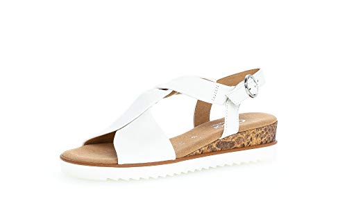 Gabor Damen Riemchensandalen, Frauen Sandaletten,Moderate Mehrweite (G),offene Schuhe,Strandschuhe,bequem,Weiss(KSnake/offw),39 EU / 6 UK von Gabor