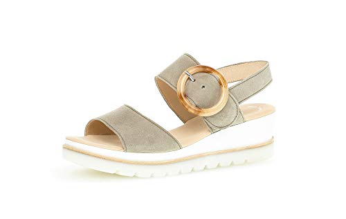 Gabor Damen Sandalen, Frauen Sandaletten,Best Fitting,Keilsandaletten,Keilabsatz,Wedge-Heel,flach,weiblich,Lady,Ladies,Women's,Schilf,37 EU / 4 UK von Gabor