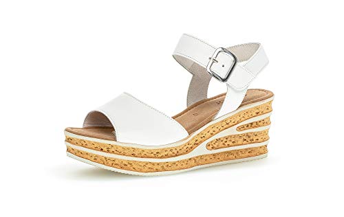 Gabor Damen Sandalen, Frauen Sandaletten,women's,woman,sommerschuhe,keilsandaletten,keilabsatz,wedge-heel,hoch,weiblich,lady,weiss,37.5 EU / 4.5 UK von Gabor