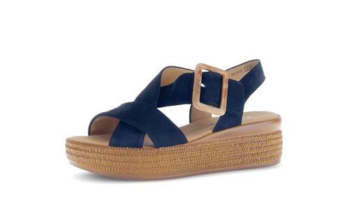 Gabor Damen Sandaletten, Frauen Sandalen,Best Fitting,Riemchensandalen,Leichter Absatz,Sommerschuhe,Atlantik(So.Brown),42 EU / 8 UK von Gabor