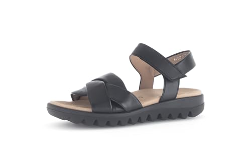 Gabor Damen Sandaletten, Frauen Sandalen,Best Fitting,flach,Sommerschuhe,Freizeitschuhe,offene Schuhe,Strandschuhe,bequem,schwarz,42 EU / 8 UK von Gabor