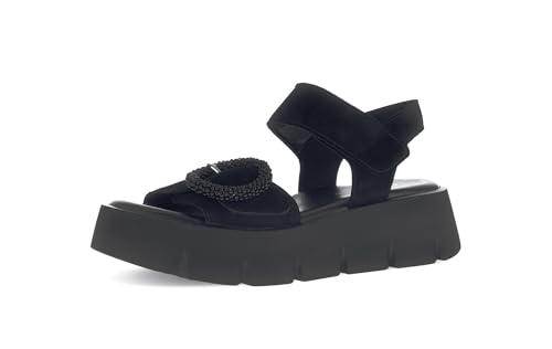 Gabor Damen Sandaletten, Frauen Sandalen,Best Fitting,offene Schuhe,Strandschuhe,Sommersandalen,bequem,flach,schwarz (Uni),40.5 EU / 7 UK von Gabor