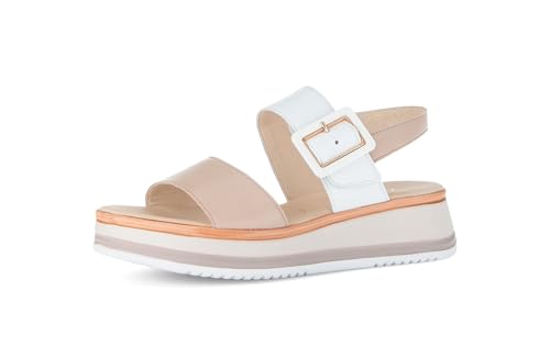Gabor Damen Sandaletten, Frauen Sandalen,Moderate Mehrweite (G),Sommersandalen,bequem,flach,Sommerschuhe,n-Rose/Weiss (LDS),38 EU / 5 UK von Gabor