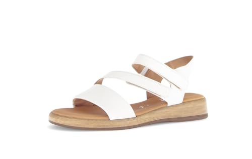 Gabor Damen Sandaletten, Frauen Sandalen,Moderate Mehrweite (G),Strandschuhe,Sommersandalen,bequem,flach,Creme (S.Holz),40 EU / 6.5 UK von Gabor