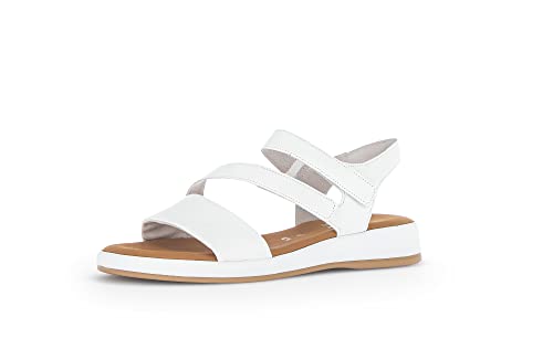Gabor Damen Sandaletten, Frauen Sandalen,Moderate Mehrweite (G),Strandschuhe,Sommersandalen,bequem,flach,Sommerschuhe,Weiss,37.5 EU / 4.5 UK von Gabor