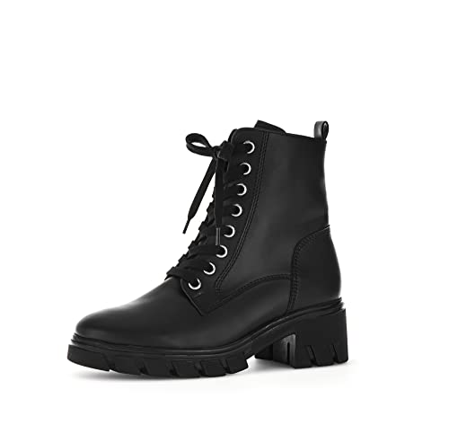 Gabor Damen Schnürstiefeletten, Frauen Schnürboots,Wechselfußbett,Moderate Mehrweite (G),Stiefel,Bootee,schwarz (Micro),43 EU / 9 UK von Gabor