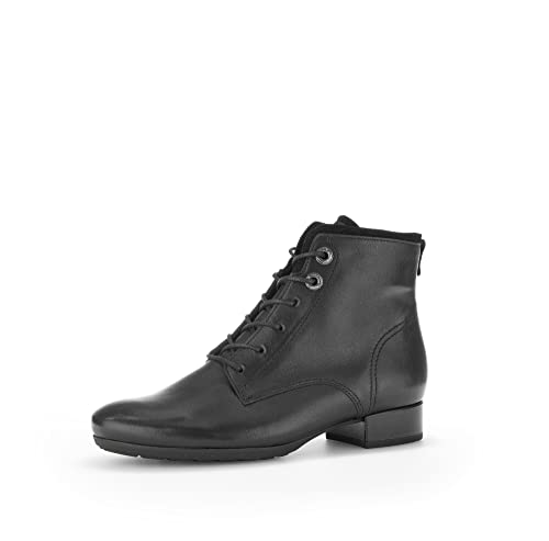 Gabor Damen Schnürstiefeletten, Frauen Stiefeletten,Komfortable Mehrweite (H),Bootee,Booties,halbstiefel,schwarz (Flausch),38.5 EU / 5.5 UK von Gabor