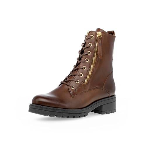Gabor Damen Schnürstiefeletten, Frauen Stiefeletten,Leichte Mehrweite (G),Kurzstiefel,uebergangsschuhe,Sattel/EF(FL/Gold),38.5 EU / 5.5 UK von Gabor