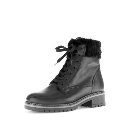 Gabor Damen Schnürstiefeletten, Frauen Stiefeletten,Leichte Mehrweite (G),Warmfutter,schnürboots,Winterschuhe,schwarz (Webl.),38.5 EU / 5.5 UK von Gabor