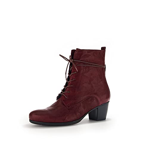 Gabor Damen Schnürstiefeletten, Frauen Stiefeletten,Wechselfußbett,Best Fitting,reißverschluss,stiefel,bootee,booties,dark-red,40.5 EU / 7 UK von Gabor