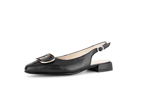 Gabor Damen Slingpumps, Frauen Absatzschuhe,Leichte Mehrweite (G),hochhackige Schuhe,stoeckelschuhe,schwarz (Uni+Gold),40 EU / 6.5 UK von Gabor