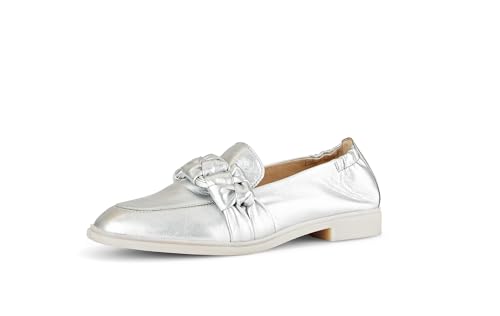 Gabor Damen Slipper, Frauen Slip On,College Schuhe,Businessschuhe,Slip-ons,Mokassins,Halbschuhe,Slides,Schlupfschuhe,Loafer,Silber,38 EU / 5 UK von Gabor