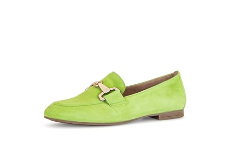 Gabor Damen Slipper, Frauen Slip On,Mokassins,Halbschuhe,Schlupfschuhe,schluepfschuhe,Loafer,College Schuhe,gr.Green(Gold matt),40.5 EU / 7 UK von Gabor