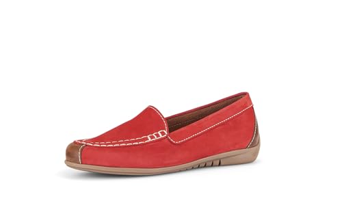 Gabor Damen Slipper, Frauen Slip On,Mokassins,Halbschuhe,Slides,Schlupfschuhe,schluepfschuhe,Loafer,College Schuhe,red/Peanut,39 EU / 6 UK von Gabor