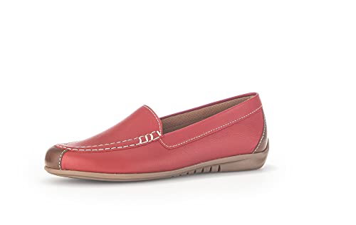 Gabor Damen Slipper, Frauen Slip On,Slip-ons,Mokassins,Halbschuhe,Slides,Schlupfschuhe,schluepfschuhe,Loafer,rot/Peanut,44 EU / 9.5 UK von Gabor