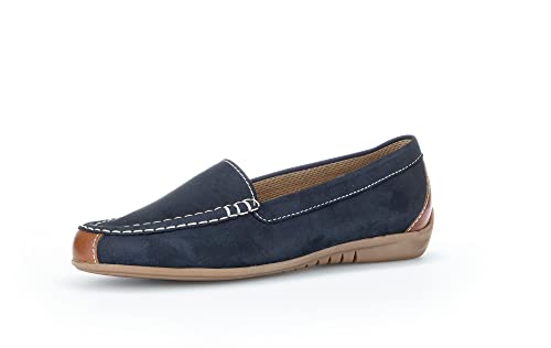 Gabor Damen Slipper, Frauen Slip On,Wechselfußbett,Best Fitting,Slides,Schlupfschuhe,schluepfschuhe,Loafer,Nightblue/Peanut,39 EU / 6 UK von Gabor