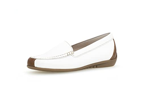 Gabor Damen Slipper, Frauen Slip On,Wechselfußbett,Best Fitting,schluepfschuhe,Loafer,College Schuhe,Businessschuhe,Weiss/Peanut,38.5 EU / 5.5 UK von Gabor