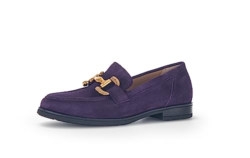 Gabor Damen Slipper, Frauen Slip On,Wechselfußbett,Moderate Mehrweite (G),Halbschuhe,Schlupfschuhe,Loafer,Purple (Dark-Gold),37 EU / 4 UK von Gabor