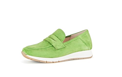 Gabor Damen Slipper, Frauen Slip On,Wechselfußbett,Moderate Mehrweite (G),Mokassins,Halbschuhe,Schlupfschuhe,Loafer,Green,37.5 EU / 4.5 UK von Gabor