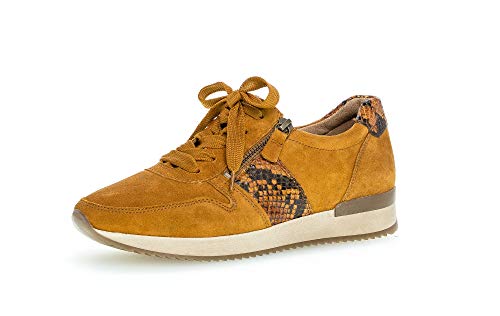 Gabor Damen Sneaker, Frauen sportlicher Schnürer,Best Fitting,Reißverschluss,Optifit- Wechselfußbett, Freizeit leger Halbschuh,Curry,40.5 EU / 7 UK von Gabor