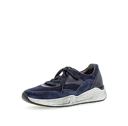 Gabor Damen Sneaker, Frauen sportlicher Schnürer,Comfort-Mehrweite,Optifit- Wechselfußbett, Freizeit Halbschuh Sneaker,Marine/Ocean,40 EU / 6.5 UK von Gabor