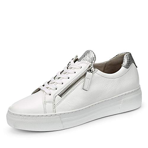 Gabor Florenz Sneaker, Cervo/Vipera Metal, Weiss/Argento, Weite G, Wechselfußbett 26.468.50 (Größe: 38.5) von Gabor