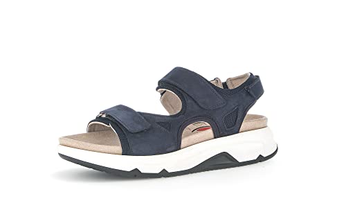 Gabor Damen Trekking Sandalen, Frauen Sandalen,Wechselfußbett,Moderate Mehrweite (G),sommerschuhe,blue(schw/ofwhite),35.5 EU / 3 UK von Gabor