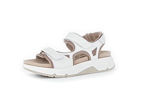 Gabor Damen Trekking Sandalen, Frauen Sandalen,Wechselfußbett,Moderate Mehrweite (G),strandschuhe,riemen,riemchen,weiss/leinen,36 EU / 3.5 UK von Gabor