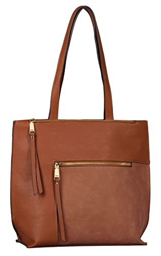 Gabor Damen Xandra Zip Shopper L, Cognac, L von Gabor