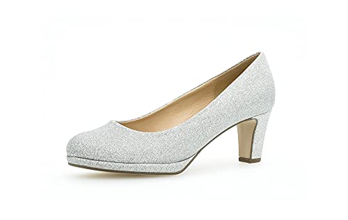 Gabor Damen Plateaupumps, Frauen Absatzschuhe,stoeckelschuhe,Ausgehschuhe,Abendschuhe,Court Shoes,Pumps,Plateau,hohe Sohle,Silber,36 EU / 3.5 UK von Gabor