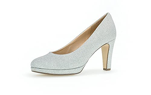 Gabor Damen Plateaupumps, Frauen Plateau Pumps,Court,Shoes,hochhackige,Women's,Woman,Lady,Ladies,Absatzschuhe,high,Heels,Schuhe,Silber,39 EU / 6 UK von Gabor